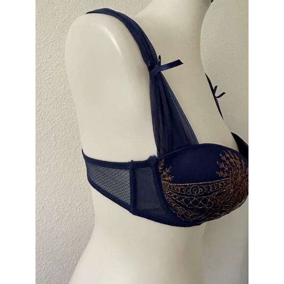 Adore Me Bra Push Up Embroidered Print Intimates Lingerie - Picture 5 of 12